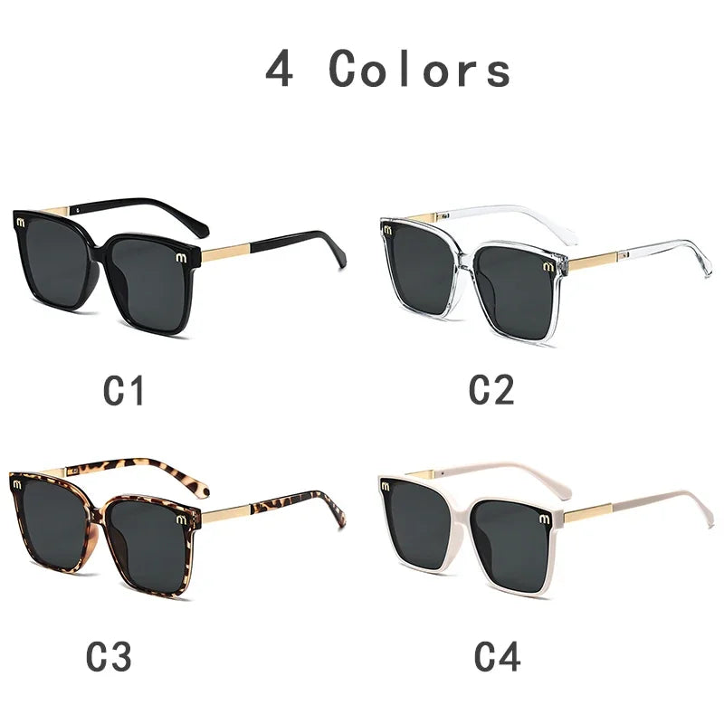 Women's HSF Marketplace luxury designer square sunglasses, vintage-style summer shades
