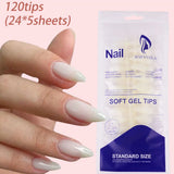 120-piece medium-long square acrylic French press-on false nails in mixed sizes by HSF Marketplace