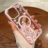 Elegant floral magnetic phone case for iPhone 12–18 Pro Max by HSF Marketplace