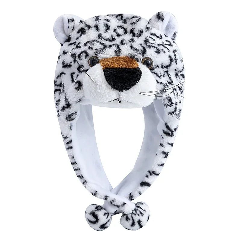Women's plush 3D animal decorative winter hat with funny mischievous couple design, HSF Marketplace