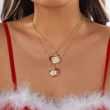 Christmas tea cup old couple pendant necklace for women by HSF Marketplace