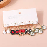 Cute donut resin dangle earring set, 10-piece jewelry collection by HSF Marketplace