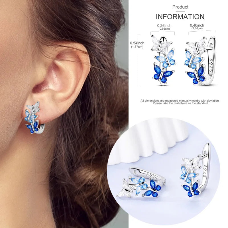 925 sterling silver hoop earrings with night sky gemstones by HSF Marketplace