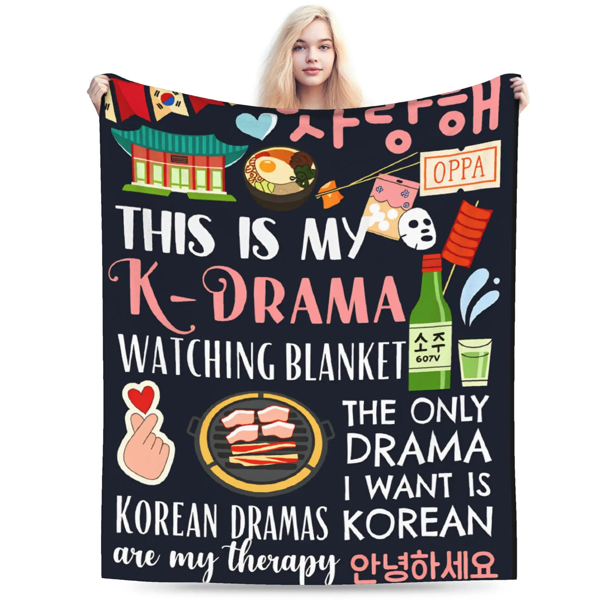 K-drama inspired plush blanket by HSF Marketplace, showcasing soft fabric and cozy design