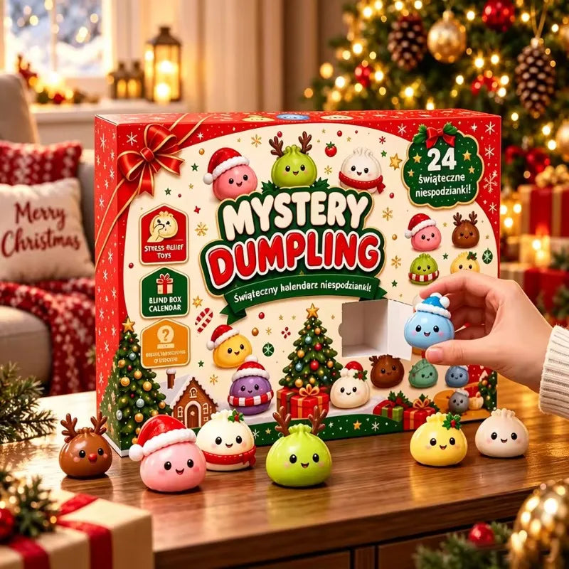 24 Day Christmas Advent Calendar, Mystery Dumpling Squishy Toys, Mini Bao Bun Blind Box Fidget Toys, Holiday Gifts Surprise Box.