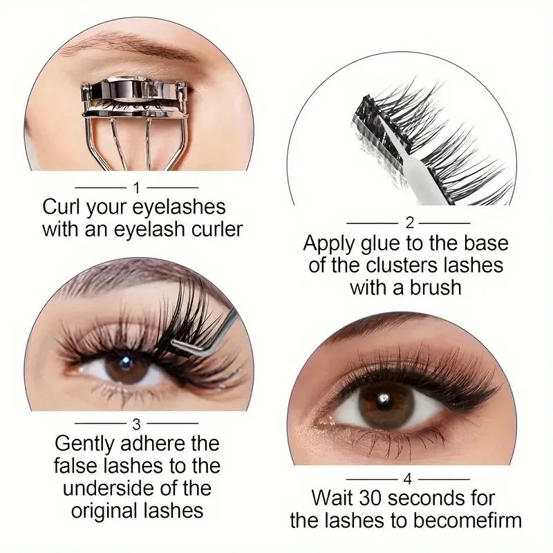 HSF Marketplace 7G waterproof eyelash glue for false eyelashes, quick-drying, natural look, strong hold, and gentle on skin.
