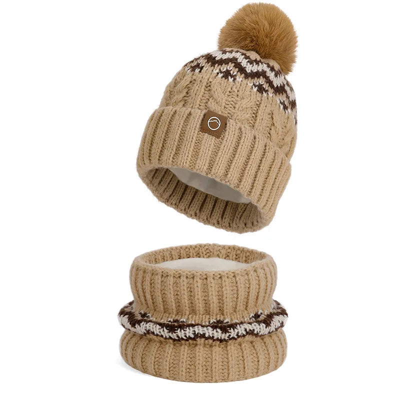 Women's warm knitted beanie cap and scarf set for winter by HSF Marketplace