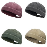 Women's Fashion Hip Hop beanie skullcap, brimless baggy melon cap with cuff for streetwear style