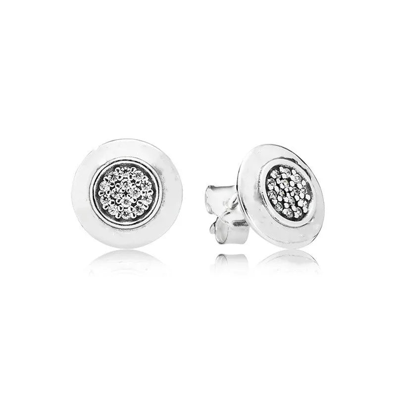 925 silver butterfly square heart-shaped earrings for women, delicate European-style jewelry gift