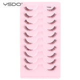 YSDO Natural Mink Eyelashes 3/6/10 Pairs Wispy Faux 3D Mink Lashes Short Fluffy Half False Eyelash Makeup Tools Cat Eye Lashes