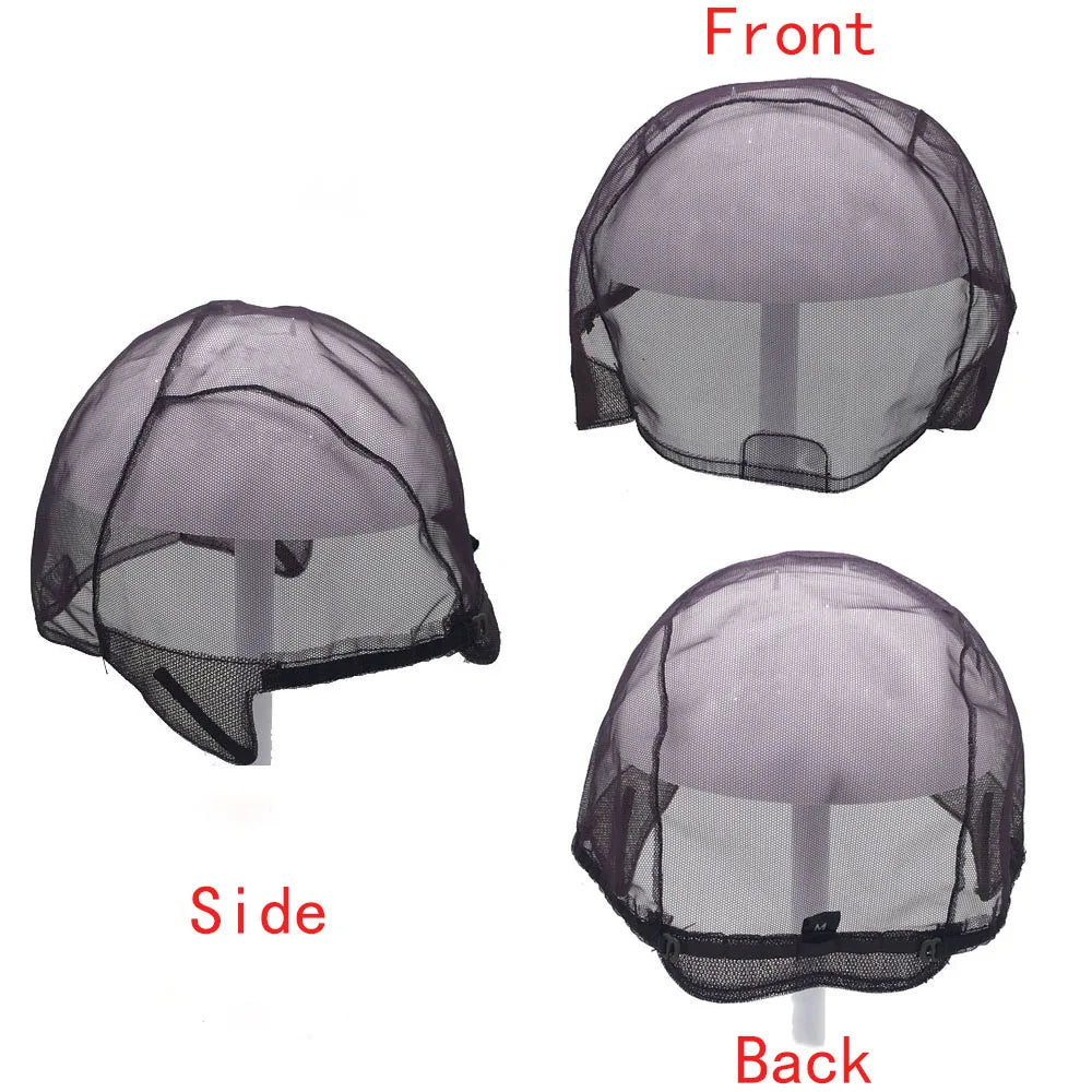 5-pack purple breathable mesh wig caps for wig making by HSF Marketplace