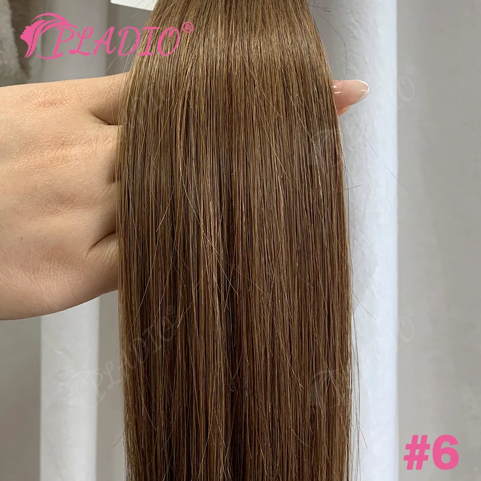 Straight Brazilian Remy human hair wrap-around ponytail extension with clip-in attachment, 12–28 inches