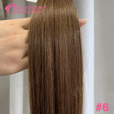Straight Brazilian Remy human hair wrap-around ponytail extension with clip-in attachment, 12–28 inches