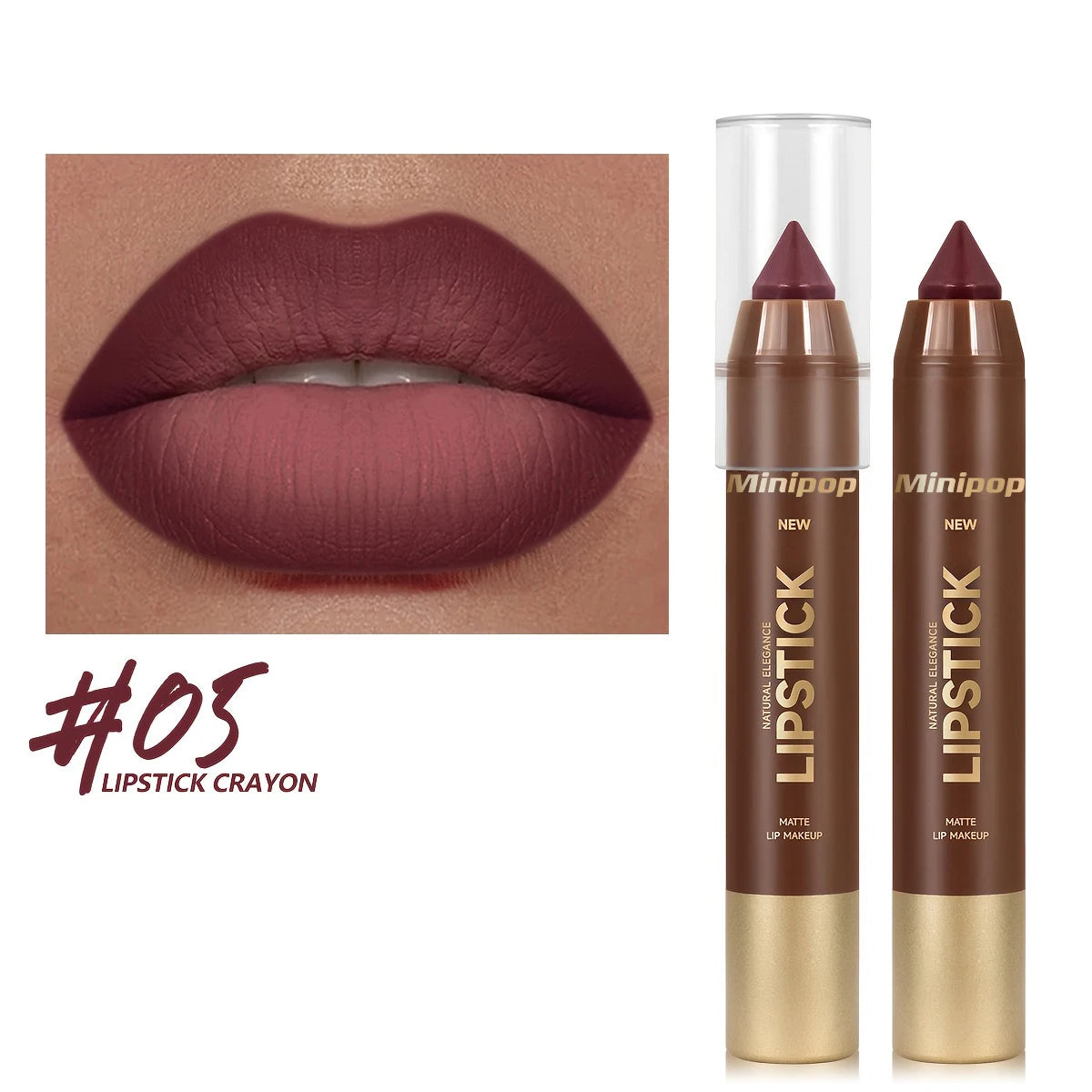 HSF Marketplace silky velvet matte lipstick and lipliner set in six colors, waterproof, long-lasting, and natural lip contour makeup.
