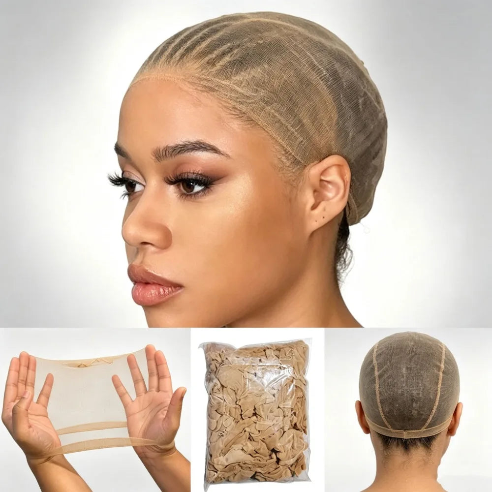Transparent stretchy nylon wig cap for lace front weave by HSF Marketplace