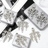 Sparkling silver crystal chandelier earrings for elegant occasions by HSF Marketplace