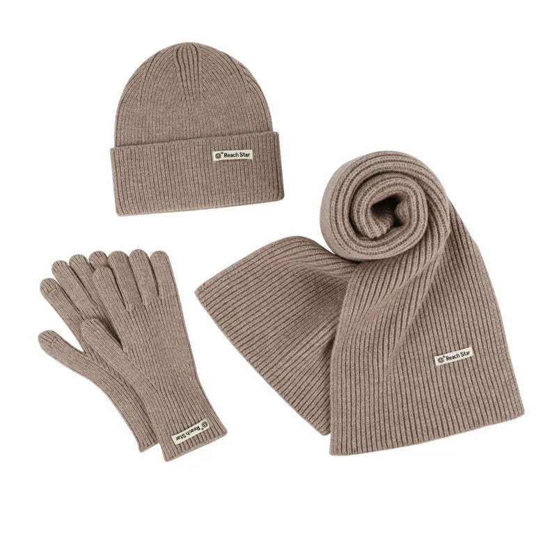 HSF Marketplace winter knit set with scarf, hat and gloves for men and women