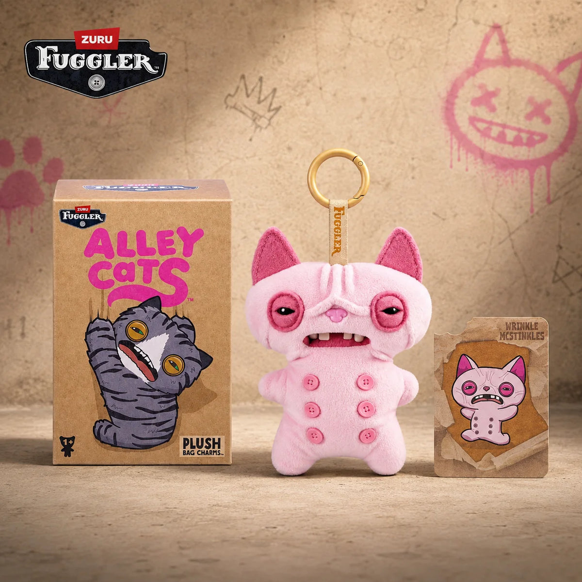 Oringal Fuggler Alley Cat 5-inch collectible ugly monster plush keyring blind box toy by HSF Marketplace