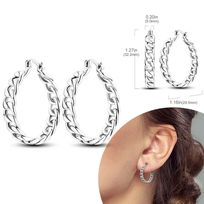 925 sterling silver hoop earrings with zirconia accents, hypoallergenic women’s jewelry by HSF Marketplace