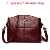 Genuine soft PU leather handbag for women, vintage shoulder tote bag with large capacity and stylish design by HSF Marketplace.