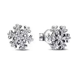 925 sterling silver herbarium cluster heart halo stud earrings for women, sparkling wedding jewelry