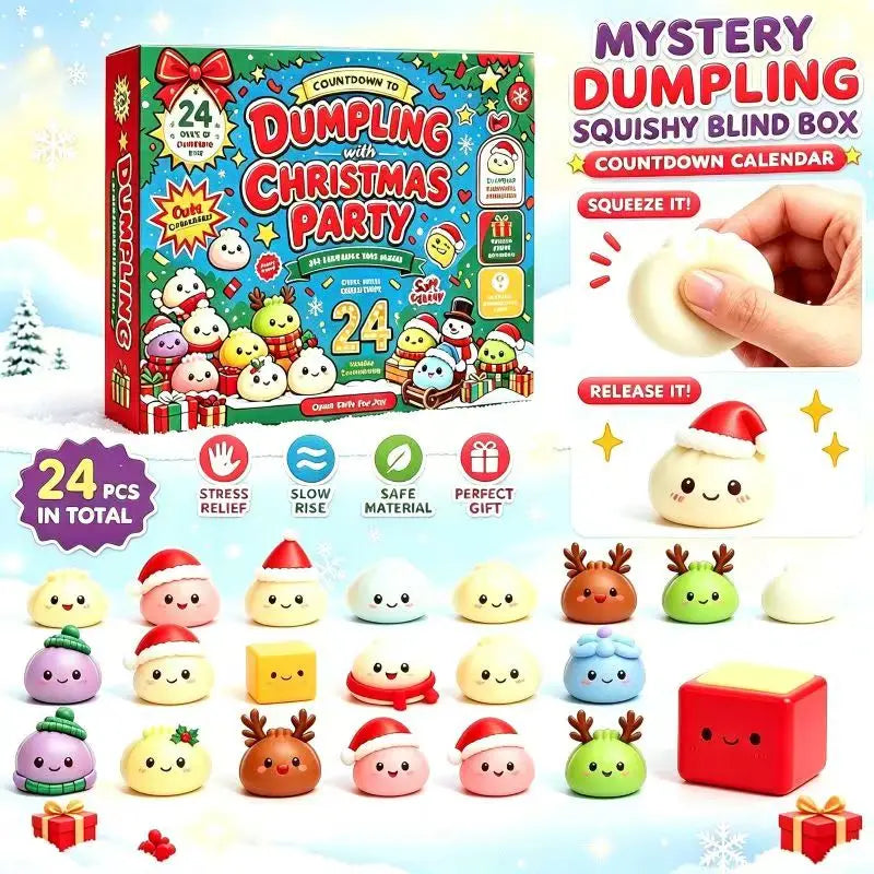 2026 Christmas advent calendar with 24 dumpling squishy sensory toys and mystery surprises by HSF Marketplace