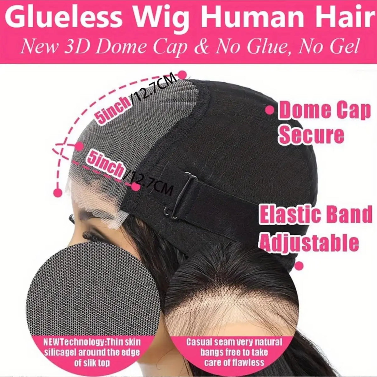 34-inch HSF Marketplace human hair glueless 5x5 HD lace front wig with pre-plucked natural hairline and deep waves