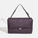 Luxury genuine leather shoulder bag for women, winter fashion handbag in a structured design