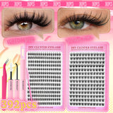 672PCS Mixed DIY Cluster Lash Kit Manga Wispy Individual Lashes Clusters With Bond Seal Tweezers Natural Soft Segmented False