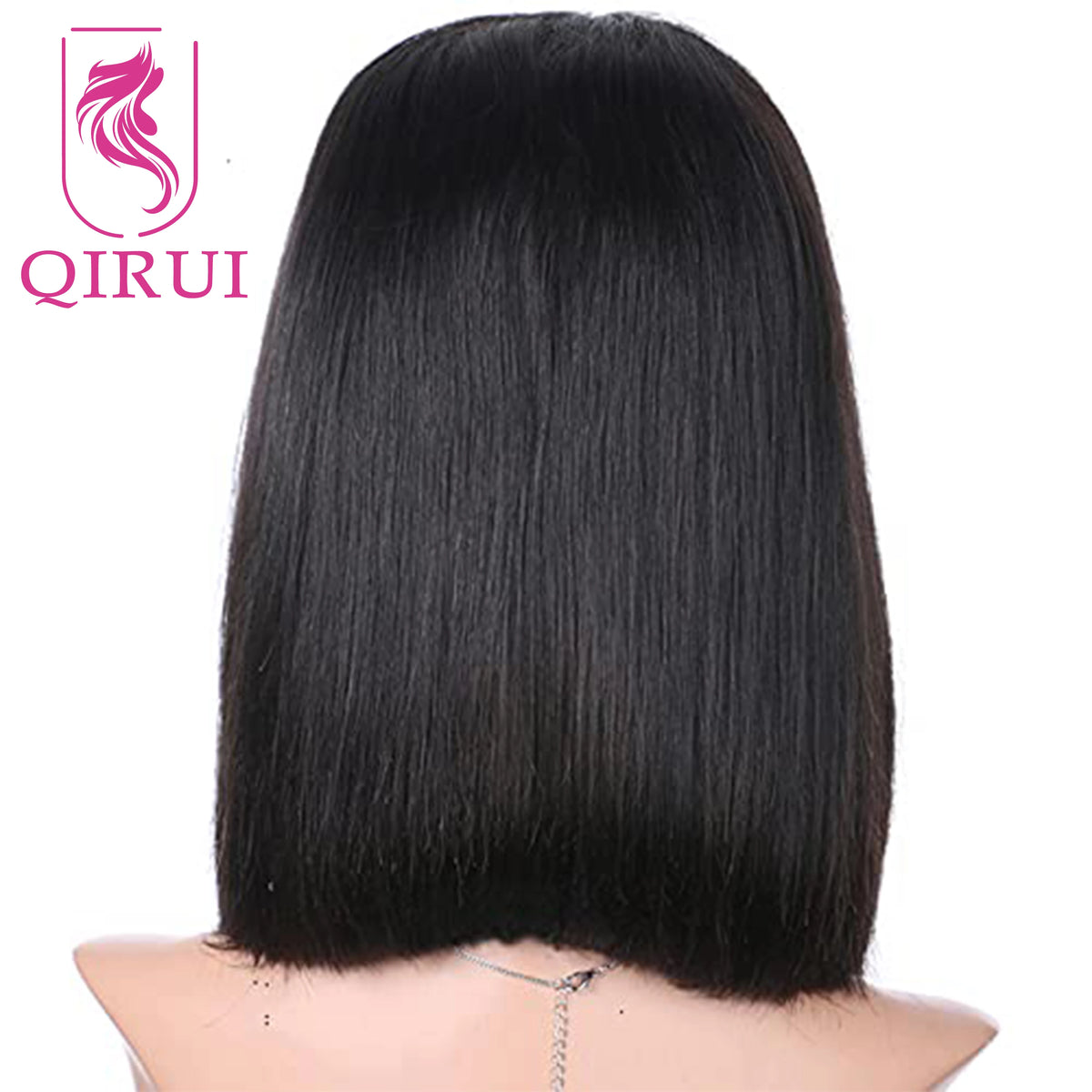 Straight Bob Full Lace Wig Transparent Lace Wigs 130%-180% Density Human Hair Brazilian Silky Straight Full Lace Wig Color #2