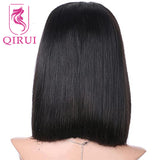 Straight Bob Full Lace Wig Transparent Lace Wigs 130%-180% Density Human Hair Brazilian Silky Straight Full Lace Wig Color #2