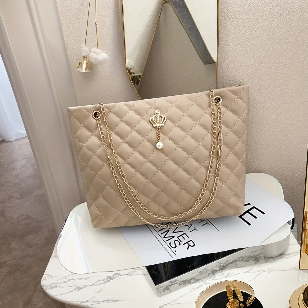 HSF Marketplace soft leather shoulder bag for women, versatile tote handbag with spacious design