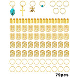 79-piece gold hair jewelry clips for dreadlocks and braids by HSF Marketplace