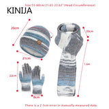 Women's gradient color knitted hat, scarf and gloves winter set by HSF Marketplace