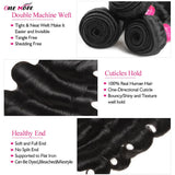 Brazilian Body Wave Human Hair Weave 2x6 with 3/4 Natural Hair Bundles Deep Parting Closure for Hair Extensions
