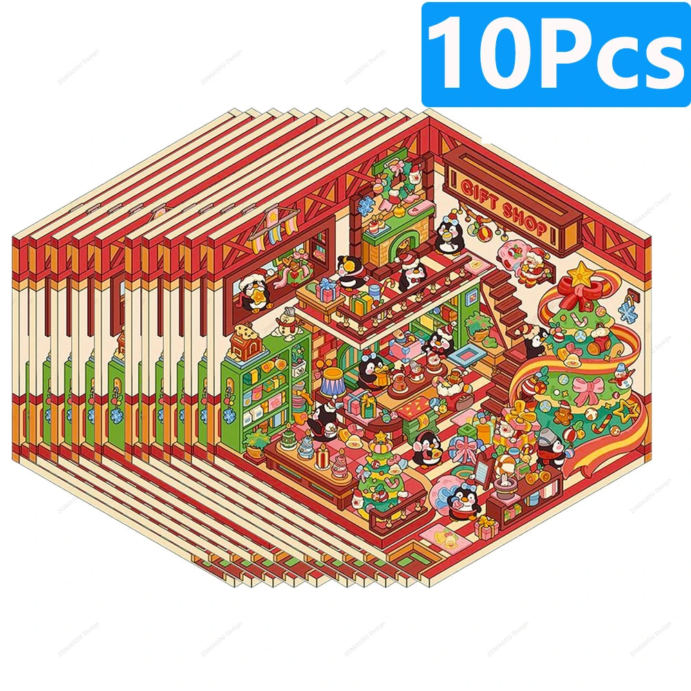 3D landscaping stickers for miniature scenes, featuring plants, paths, and garden details by HSF Marketplace