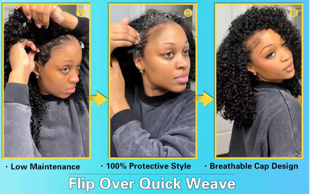 Kinky Curly 32-inch Remy human hair half wig with headband by HSF Marketplace
