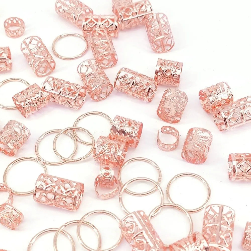 Metal dreadlock hair beads for stylish loc jewelry, assorted decorative hair styling beads