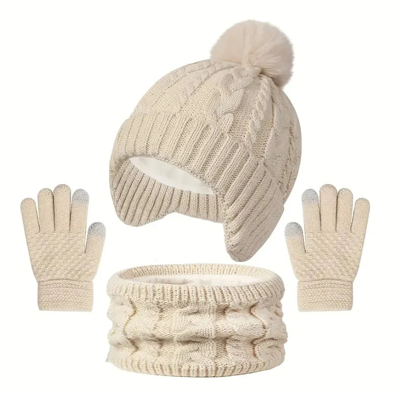 Children’s winter hat, scarf, and gloves set for ages 3-8 by HSF Marketplace