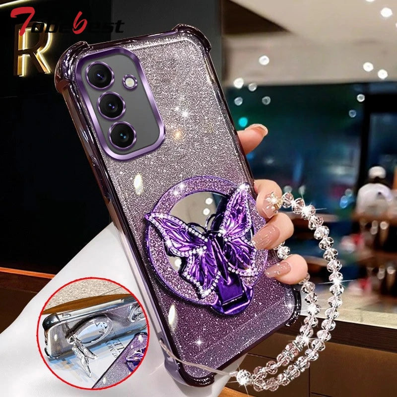 Butterfly mirror crystal bracelet case for Samsung Galaxy A Series by HSF Marketplace