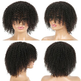 Peruvian Hair Afro Kinky Curly Pixie Cut Short Bob Bouncy Cheap Full Machine Made Human Hair Wigs For Black Women Glueless Remy