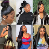 Virgin Bone Straight Human Hair Bundle With Closure Frontal HD Transparent Jerry Curly Hair Bundle Deal Hair Extension Wholeasle