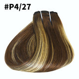 HSF Marketplace 24-inch clip-in real human hair extensions, 8-piece set in chocolate brown color #4