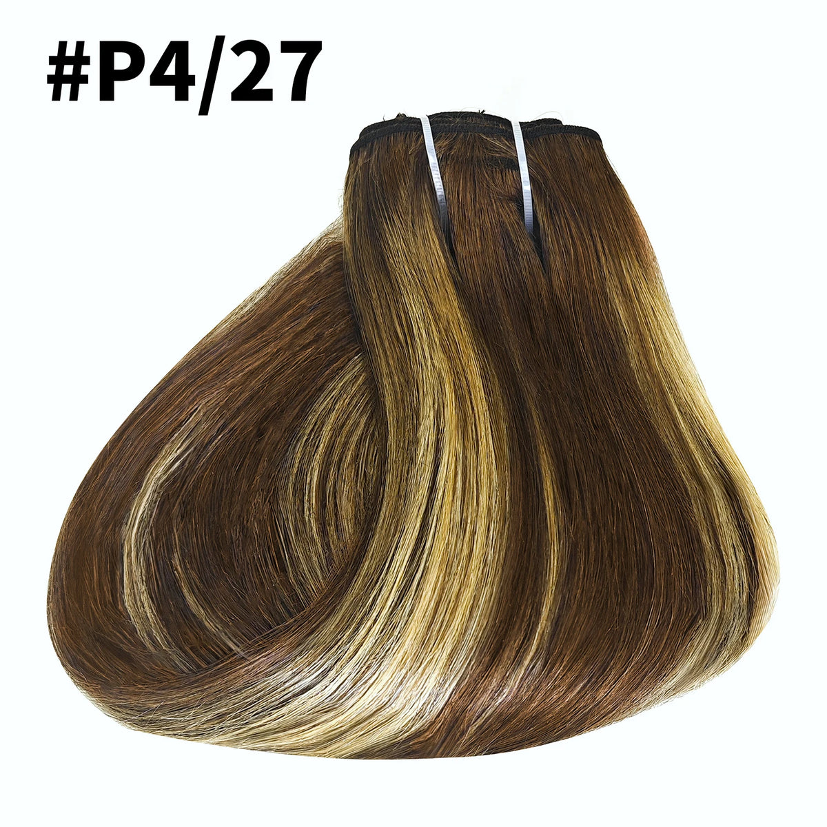 HSF Marketplace 24-inch clip-in real human hair extensions, 8-piece set in chocolate brown color #4