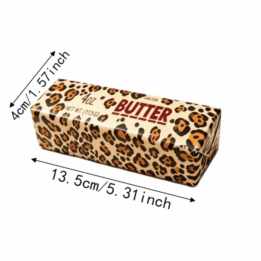 Leopard print sensory toy butter stick by HSF Marketplace, soft elastic squeeze candy bar, 13.5cm slow rebound butter bar for tactile play