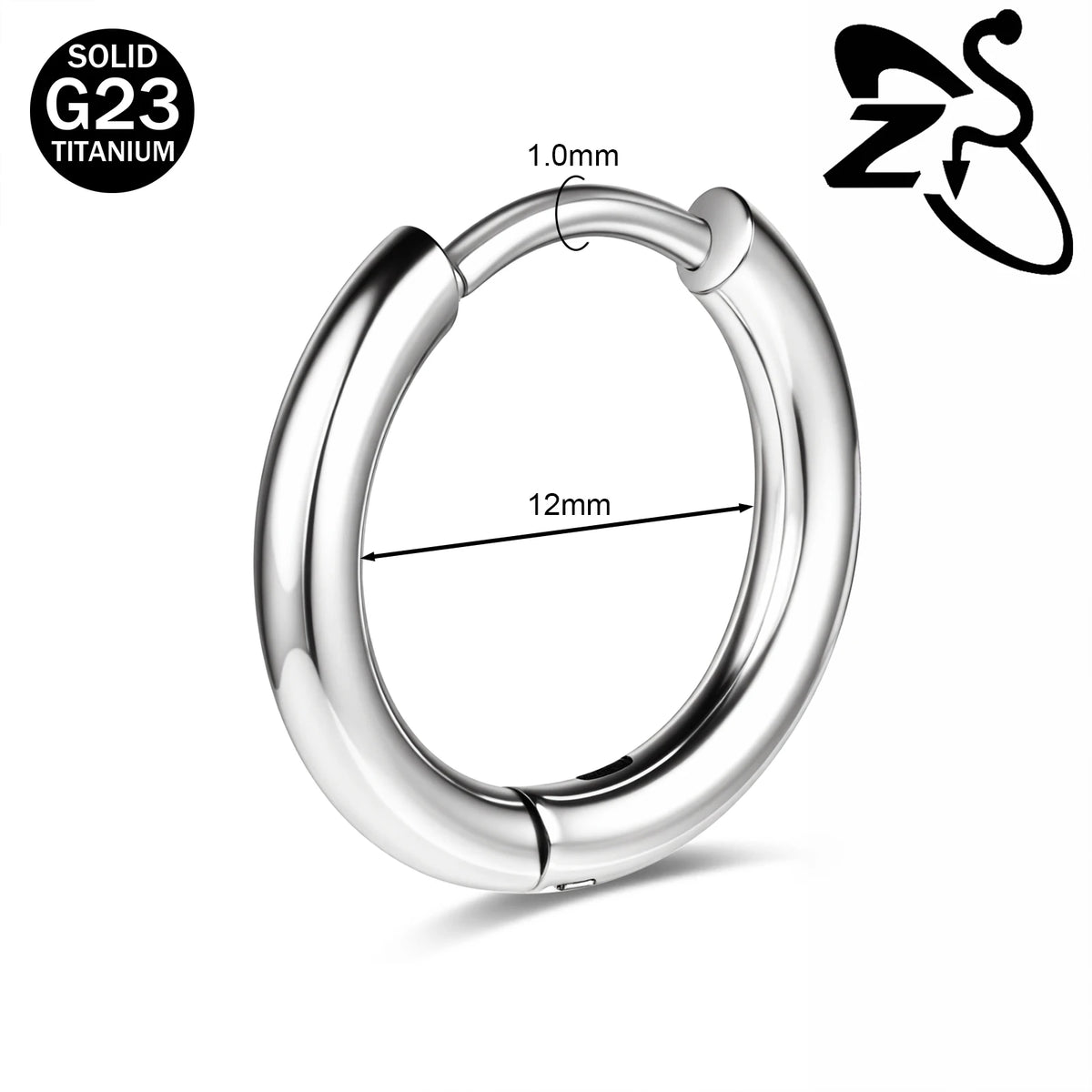 Titanium 18G hoop earrings for helix and cartilage piercings by HSF Marketplace