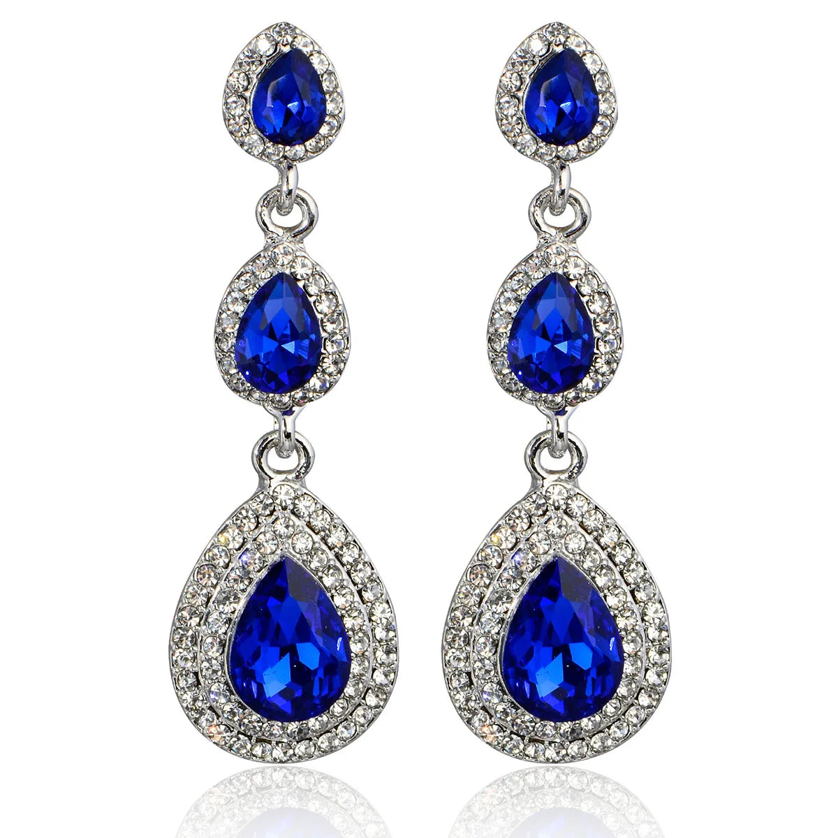 Champagne crystal drop earrings by HSF Marketplace for elegant wedding looks