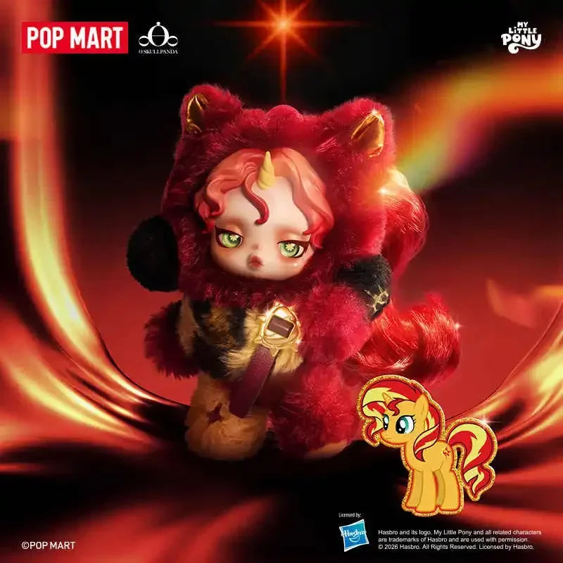 POP MART SKULLPANDA x My Little Pony plush doll pendant blind box collectible figurine ornament