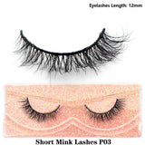 3D real mink false eyelashes, fluffy wispy short clusters by HSF Marketplace