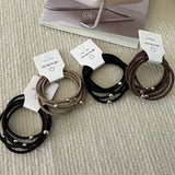 5Pcs Basic Rubber Band Ponytail Small Gold Ball Hair Band Headrope Simple Hair Rope Texture Headgear Hair Accessories